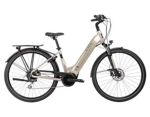 Cilo E-Citybike Cityliner CCL°02+ 45 cm Champagne, Aluminiumrahmen 28'' Räder