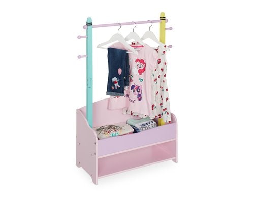 relaxdays Kleiderständer für Kinder MDF, Kiefernholz, China, Rosa