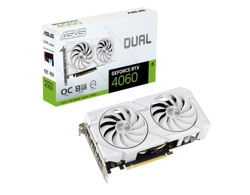 ASUS DUAL RTX4060 EVO WH O8G, GDDR6 GeForce RTX4060, 3x DP, 1x HDMI