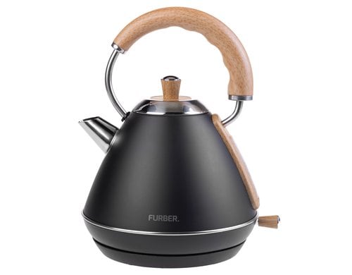 FURBER Wasserkocher 1.0L schwarz 1.0L, 1200W, Schwarz / Holz