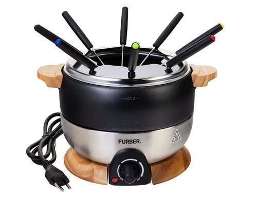 FURBER Fondue-Set 8 Person 8 Pers., Edelstahl, 800 Watt