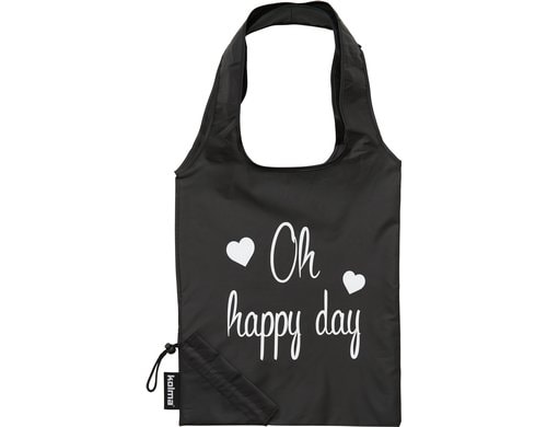 Einkaufstasche RPET Oh happy day schwarz