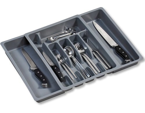 Kesper Besteckkasten variabel PP, Variable Breite: 29 - 50 cm, Grau