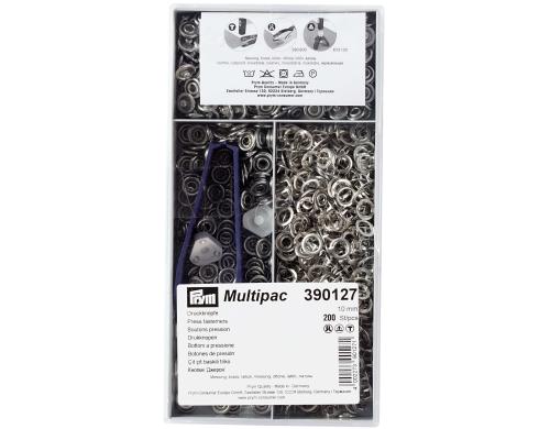 Prym Druckknöpfe Jersey Ring, silber 10 mm, Multipack, Dose 200 Stück