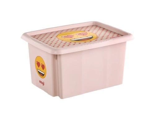 keeeper Dreh-/Stapelbox mit Deckel 24 l Karolina Emoji Hearts
