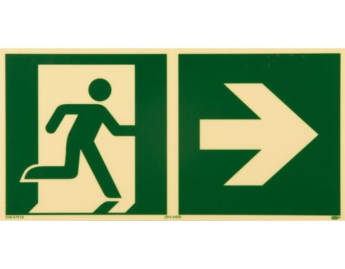 P.R.O. Rettungsweg rechts Piktogramm 150x300 mm
