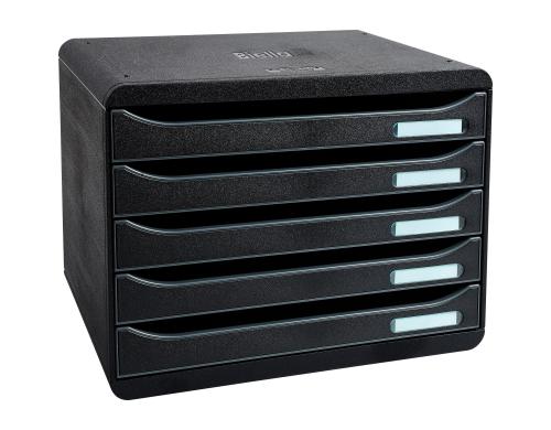Biella Schubl. BIG-BOX PLUS ECO quer A4+ 5 Schubladen geschlossen, schwarz