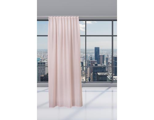 Casa Leon Fertigvorhang Voilette, Tag, rosa 140 x 245 cm mit 1er Faltenband