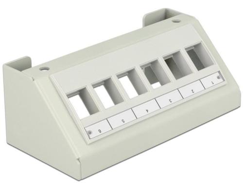 Delock Keystone Leergehäuse Multimedia weiss, für 6 Module, Wand/Tisch Montage