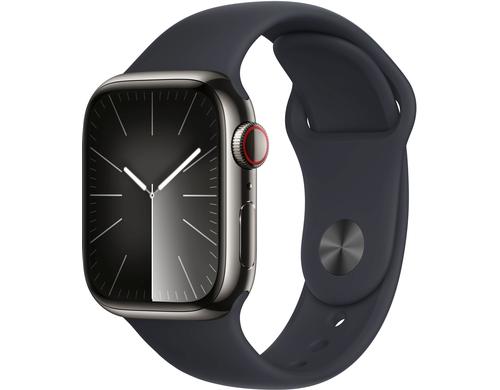 Apple Watch S9 GPS & Cell 41 Gra St. S mit Midnight Sport Band - S/M