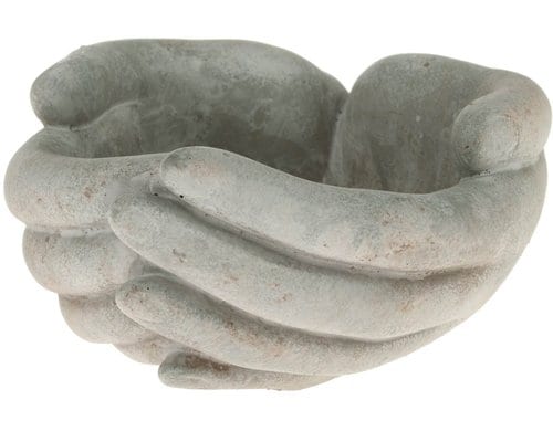 Opiflor Schale Hände aus Zement Grau, 18x11 cm (DxH)