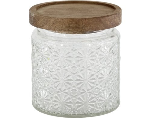 Chic Antique Aufbewahrungsglas 450 ml Glas mit Blumenmuster