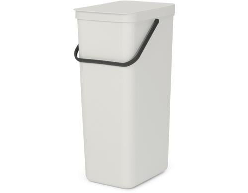 Brabantia Sort & Go Recyclingbehälter Inhalt 40 Liter, Light Grey