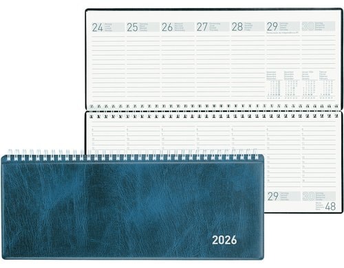 Biella Pultkalender Seplana PVC 2026 dblau 1W/2S, 29,8 x 11,7 cm