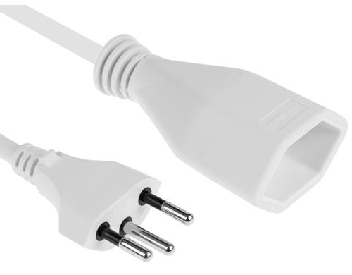 F.power Verlängerungskabel T13-T12 0.2m ws 230V, H05VV-F 3G1.00, weiss (5/50)