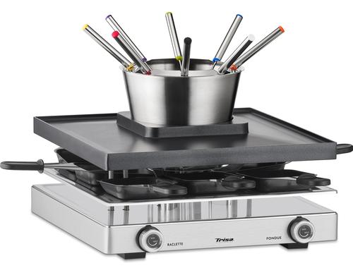 Trisa Raclette Fondue Fusion 1750W, 1l Fondue, 8 Raclette, Grill