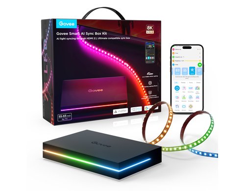 Govee HDMI AI Sync Box  Kit 55-65 inkl. LED Strip HDMI 2.1,8K 240 Hz 4K 120Hz