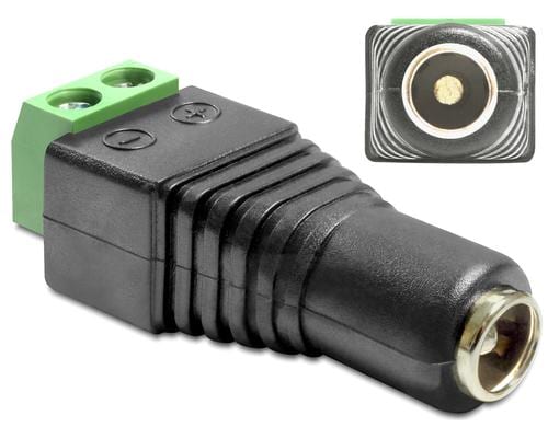 Delock Adapter DC, 5,5 x 2,5mm Buchse Terminalblock, 2 Pin