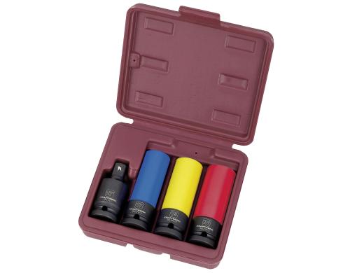 Kraftwerk 3083 Schlag-Steckschlüsselsatz 1/2 mit Kunststoff-Einsatz für Alufelgen