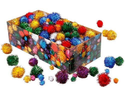 Creativ Company Glitzer-Pompons D 15-40 mm, 300g