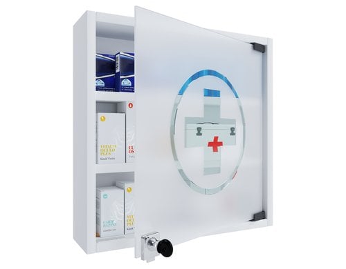 VCM Medizinschrank Hustila S Weiss