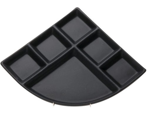 NOUVEL Fleischfondue Teller, dreieckig, schwarz, glanz, 4er Karton