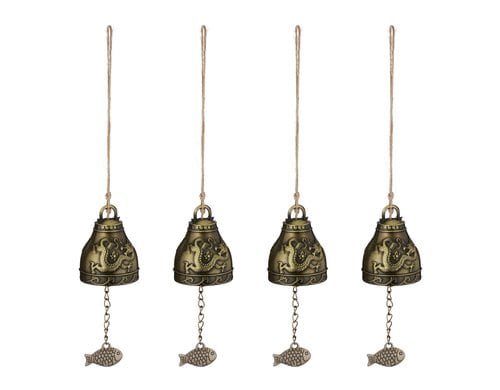 relaxdays Windspiel Feng Shui 4er Set, je ca. 28 x 5 cm