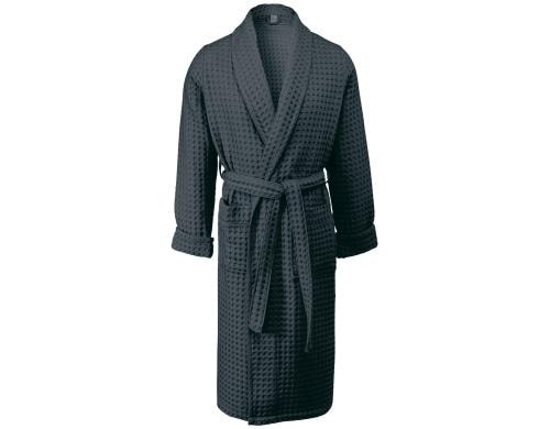 Aquanova Bademantel Viggo Dunkelgrau M 100% Bio-Baumwolle, Medium, Waffel-Piqué