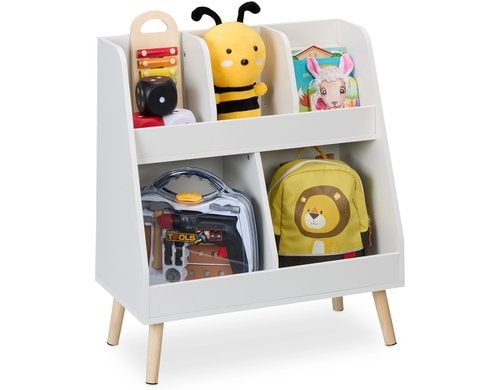 relaxdays Kinderregal mit 5 Fächern MDF, Kiefernholz, China