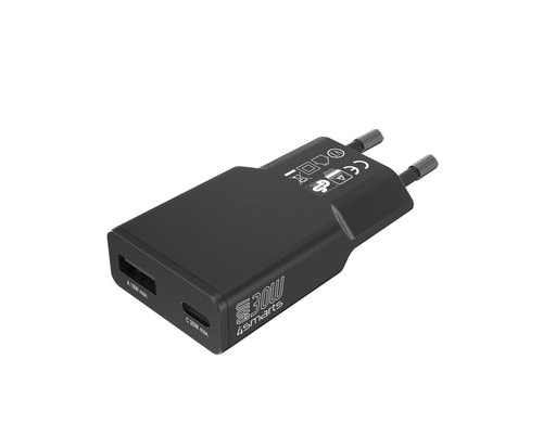 4SMARTS Netzladegerät PDPlug Slim Duos 30W GaN 1C+1A, Schwarz