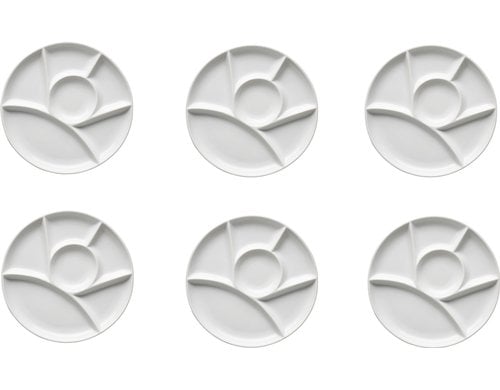 Mäser Fondueteller 6 Stück, Rund 22 cm, Weiss