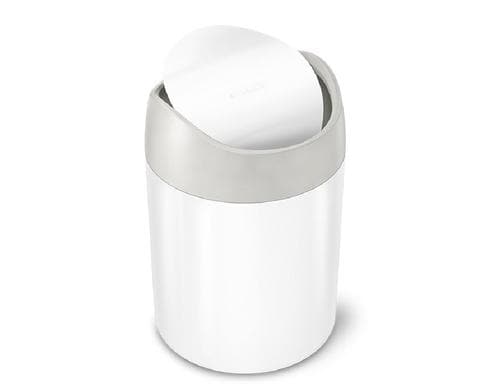Simplehuman mini bin white Edelstahl, 1.5L