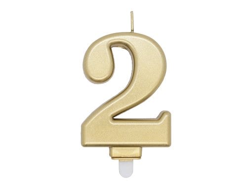 Amscan Kerzen Zahl 2 Sparkling Celebrations Gold