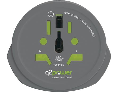 Q2Power Country-Reiseadapter World to Europe