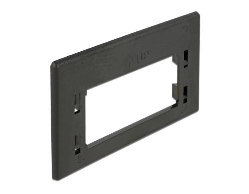 Delock Keystone Adapterplatte Möbeleinbau Platter für Leergehäuse, schwarz