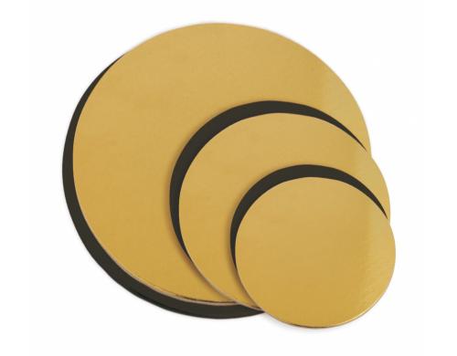 ScrapCooking Untersetzer für Cake rund 6 Stück, gold/schwarz, 14/18/22cm