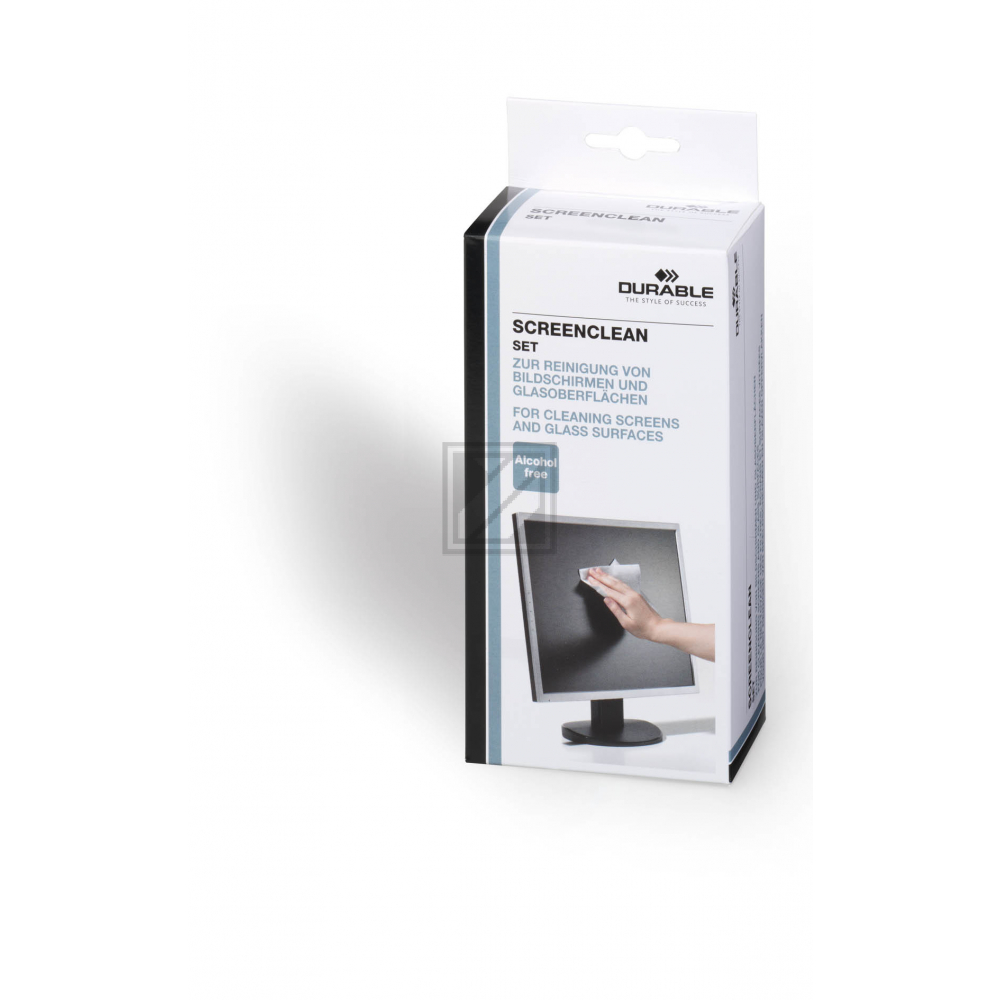 Durable Screenclean Set Reinigungsspray, Vliestücher
