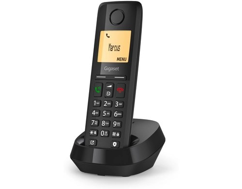 Gigaset Pure 300 schwarz analoges DECT-Schnurlostelefon