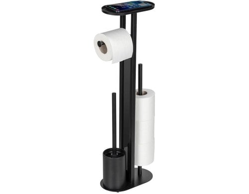 Wenko WC-Garnitur Orea Grösse: 23 x 13 x 70 cm, Schwarz