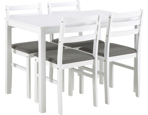 AC Design Esstisch-Set Alicante Inkl. 4 Stühlen, Weiss