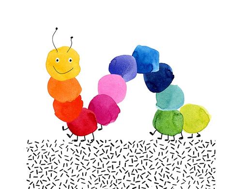 B+C Servietten Bunte Raupe 33x33 cm, 20 Stück
