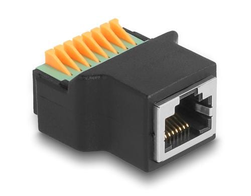 Delock RJ45 Buchse zu Terminalblock mit Drucktaster Adapter