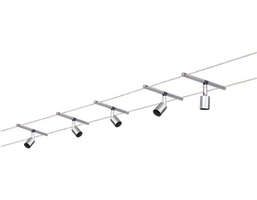 Paulmann Seilsystem Spice SaltLED Basisset GU5,3 max. 5x10W dimmbar 230/12V Chrom mat