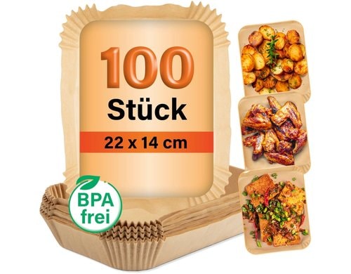 GOURMETmaxx Backpapier Schalen 22x14cm 100 Stk, 220° hitzebständig, 22x14x4.5cm