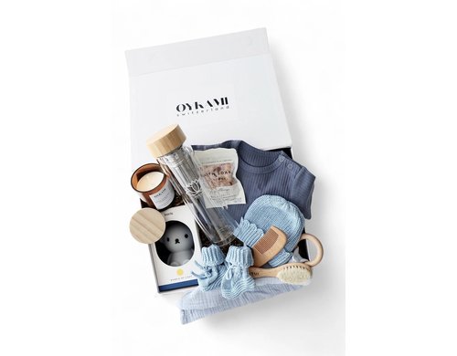 Oykami Geschenkbox Blau Lugano Teeflasche