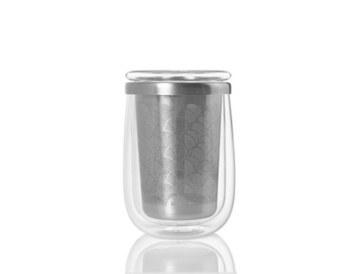 AdHoc Tee-Set mit Teefilter FUSION GLASS 40 cl / Ø 6 cm x H 13,5 cm