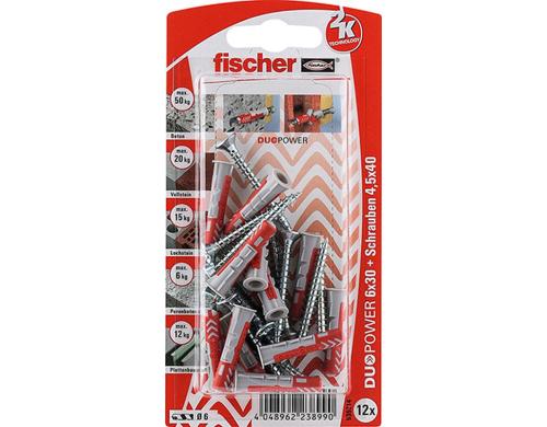 Fischer  534997 DUOPOWER 6X30 S K NV 12 Stück