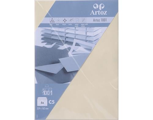Artoz Couvert 1001 C5 100  gm2, chamois, 5 Blatt