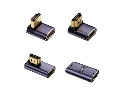 4smarts HDMI 8K Adapter Set, HDMI2.1 Adapter oben, unten, seitlich, Kupplung