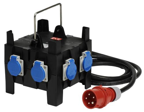 Spälti Gummi Steckerleiste 6xT25 1xCEE16/5, 6xT23 2m Kabel 5x2.5 mm2